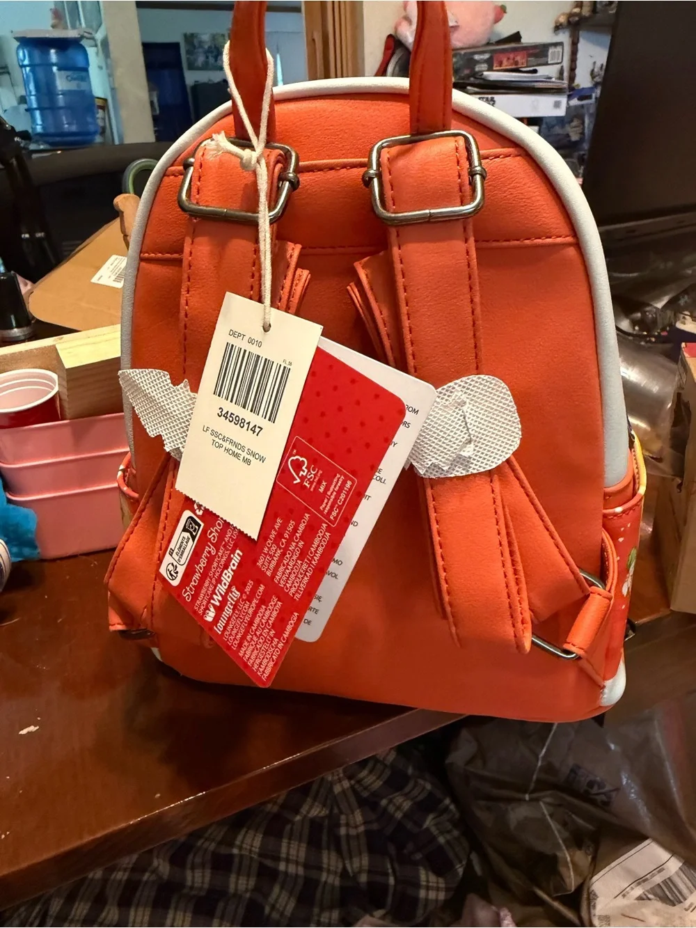 Loungefly Orange and Light Blue Strawberry Shortcake Mini Backpack